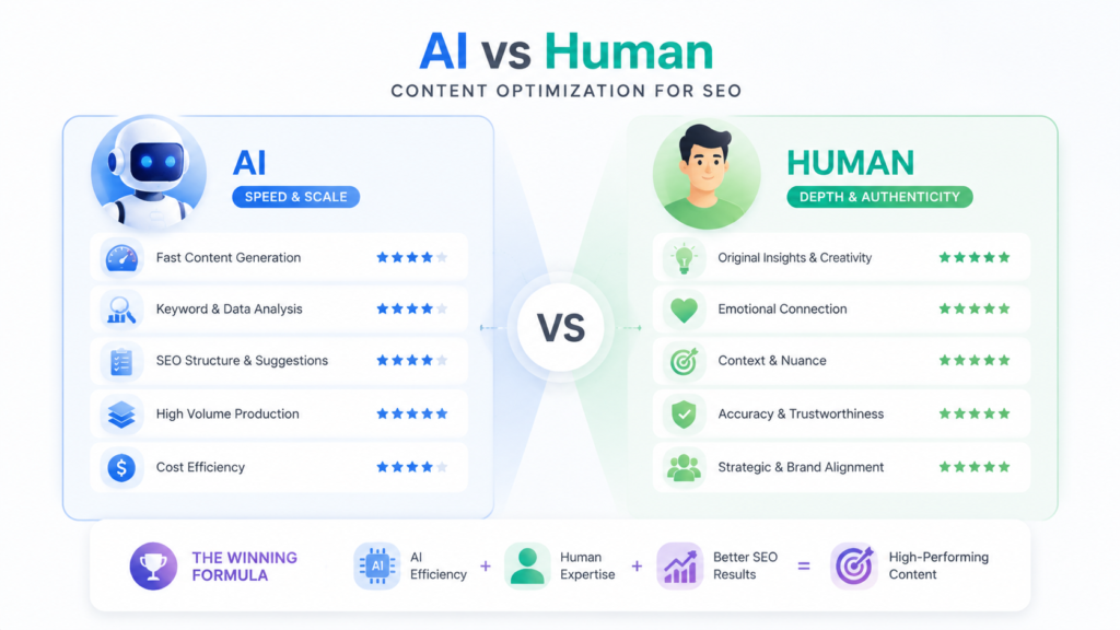 AI vs Human Content Optimization for SEO: Which Is Better?